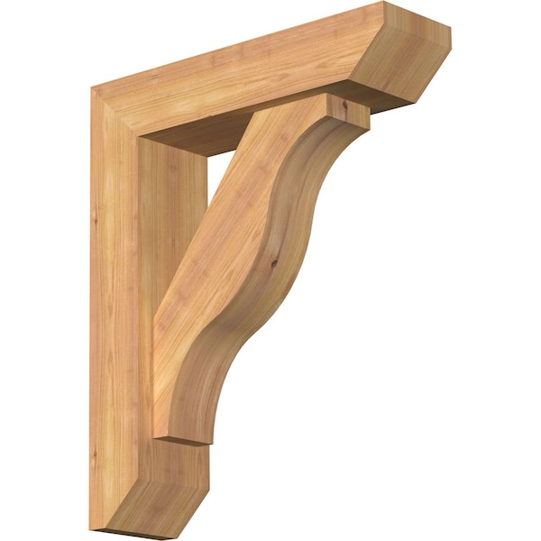 Ekena Millwork Funston Slat Smooth Bracket w/ Offset Brace, Western Red Cedar, 5 1/2"W x 20"D x 24"H BKT0604X20X24FST06SWR - main